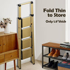 Taranta 4 Step Ladder, Portable Folding Ladder with Wide Pedal, Lightweight Aluminum Step Stool with Convenient Handgrip, 330 lbs Capacity Stepladder for Home, Office - Gold