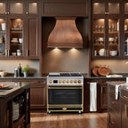 Akicon 36" Freestanding Gas Cooktop Oven Combo, Features 6 Sealed Burners, 5.2 Cu.ft Rapid Convection Oven, Convertible Fuel (NG/LP), Durable Cast Iron Grating (MBGBGGA1)