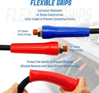 12 FT Air Line Hose Assembly Set Straight Heavy Duty Air Power Hoses for Semi Truck Trailer Tractor