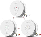 Hardwired Interconnected Smoke and Carbon Monoxide Detector Combo, 2 in 1 Smoke and CO Detector with 2 AA Batteries Back Up, AC Smoke and CO Alarm, Voice Alert, Self-Check, 3 Pack