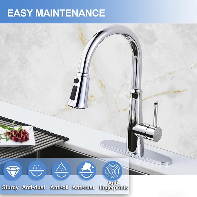 10 inch Faucet Hole Cover Plate, Brushed Chrome 304 Stainless Steel Escutcheon Deck Plate to Convert 3-Hole Sink to Single Hole Faucet, No-Leak Design