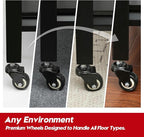 Kitchen Shelving with Lockable Wheels - 5-Tier Space-Saving Metal Shelves 72" H X 31.5" W X 17" D, Heavy Duty Adjustable Storage Shelf for Living Room/Home Office/Pantry