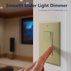 LIDER Dimmer Paddle Switch for Dimmable 300W LED/CFL Lights, 1-Pole or 3-Way, 120 V, Modern Upgrade, UL Listed, Wall Plate Included, Ivory