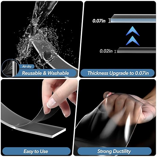 Double Sided Tape Heavy Duty ， Premium Removable Mounting Adhesive Grip Tape, 16.5FT Strong Mounting Tape Adhesive Tape, for Carpet Mats/Craft Wall Mounting