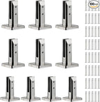 T316 Stainless Steel Glass Railing Clamp,Heavy Duty Glass Railing Spigot,Railing Post Clamp (10, Brush)