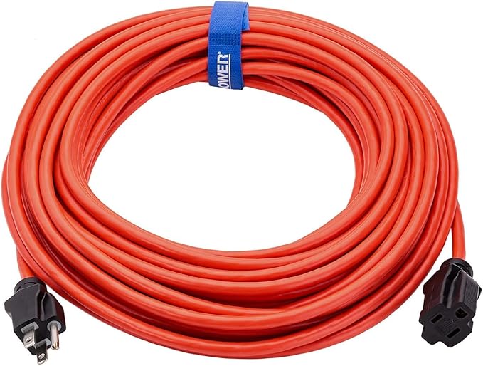 Clear Power 16 Gauge 3Prong Cords (16/3-3PRONG Grounded Plug, Orange, 50 ft)