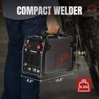 150A MIG Welder, 3-in-1 Synergic MIG Flux Core/MMA/TIG Welding Machine, 120V Portable IGBT Inverter with Large LED Display, 2T/4T/Spot Modes, Wire Feed 0.030"/0.035"
