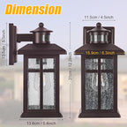 2 Packs Motion Sensor Outdoor Porch Lights - Bronze, Exterior Lights for House, Garage, Door