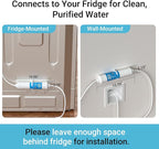 AQUA CREST 5 Years Capacity -Inline Water Filter for Refrigerator with 1/4-Inch Direct Connect Fittings, Idea for Ice Maker, RV, Refrigerator, RO System, In Line Water Line Filter, Reduces PFAS/PFOA