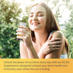 Vitamin D3 K2 Supplement with Vitamin D3 5000 IU, 200 mcg Vitamin K2 MK-7 & Natural Coconut Oil, Plant Based 2-1 Formula for Bone, Teeth, Muscle and Immune Health Support,60 Softgel Capsules, Apple