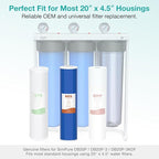 SimPure 20" x 4.5" Cation Exchange Resin Filter, Whole House Water Softening Filter Cartridge for DB20P, DB20P-3 (6 Pack)