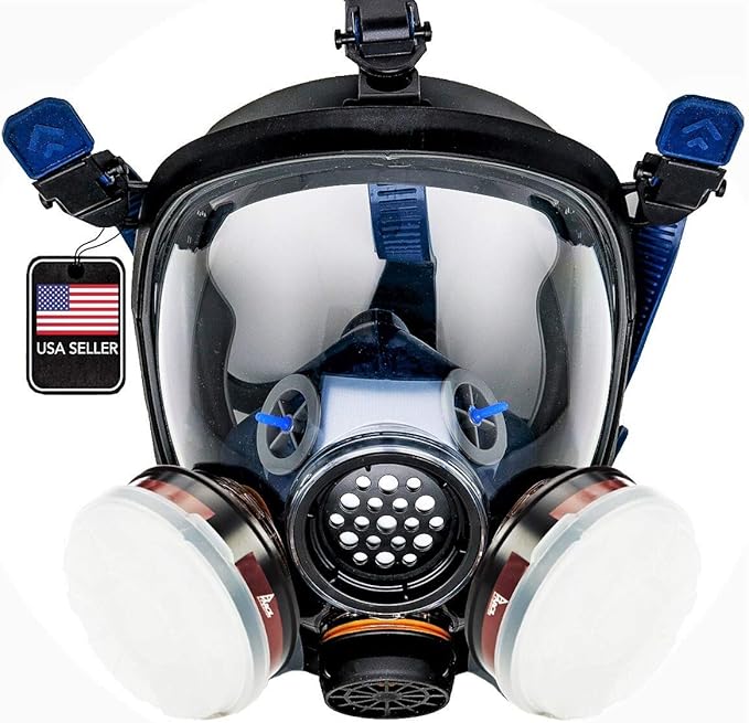 Parcil Distribution Gas Mask Survival Nuclear and Chemical Full Face Respirator - Organic Vapor & Particulate - CE Tested