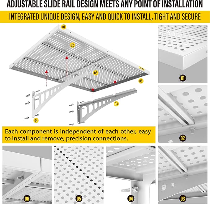 2-Pack 2x3ft Adjustable Garage Wall Shelving 560lbs Load Capacity Heavy Duty Wall Mounted Storage Shelf Metal Floating Shelves for Garage(White)