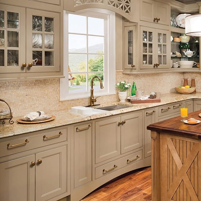 Goo-Ki 6 Pack Antique Brass Cabinet Drawer Pulls - 3.78"(96mm) c-c Vintage Retro Brass Bar Handles Pull Zinc Alloy for Cupboard Kitchen Hardware