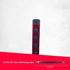 Magnetic Socket Holder Organizer Set:1/2-Inch Drive Socket Trays Socket, 360° Swivel 12 Clips Socket Holder Kit, For Automotive Mechanic Garage (Red)