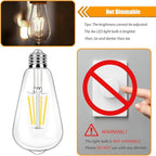 16 Pack LED Edison Bulbs 40W Equivalent, Not-dimmable 4 Watt LED Filament Bulb, 4000K Cool White ST19 Light Bulb, 450LM E26 Vintage Bulbs for Ceiling Light Fixtures