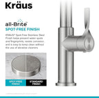 KRAUS Torak Pull Down Kitchen Faucet in Spot-Free Stainless Steel with 2 Function Sprayer, Pre-Attached Water Lines, and Mounting Hardware, KPF-2841SFS