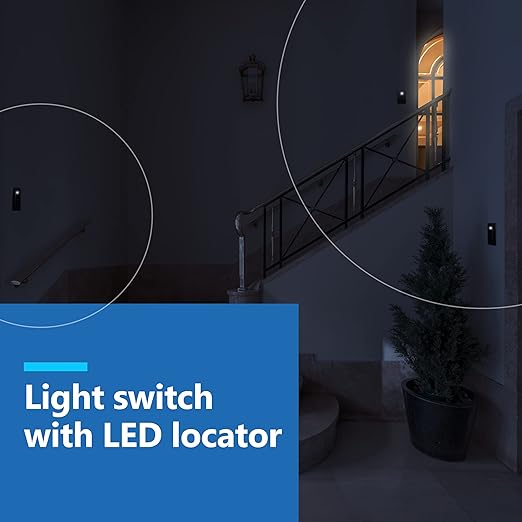 LIDER Minimalist Design Matte Finish Lighted 4-Way Decorator Light Switch, Four Way Frameless Rocker Switch, Residential/Commercial Grade, 15A 120V/277V, UL Listed, LS15-4W-SG, Space Gray