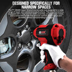 1/2 Inch Composite Air Impact Wrench | Compact & 4.08 lbs Lightweight Design | Max Torque 1200 ft-lbs | Variable Power Settings | 8500RPM Heavy Duty 1/2 Air Impact Gun Pneumatic Tool for Auto Repair