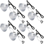 Macarrie 8 Pack Clamp Lamp Light with Aluminum Reflector, 6ft SPT-2 18awg Cord and Adjustable Stand Fixture, up to 150 Watt, E26 Socket, No Bulb(5.5 Inch)