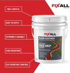 FIXALL Skid Grip Anti-Slip Coating, 5 Gallons, Cobalt, Exceeds ADA Standards, Ideal for Safety Areas, Slip-Resistant Pavement, Cement & Concrete Paint