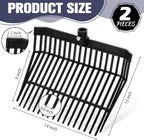 Lasnten Manure Fork Replacement Head, 18 Tines Pitchfork Head with Screws and Nuts, Horse Manure Rake for Picking up Grass and Hay(Black,2 Pcs)