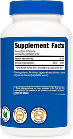 Nutricost Zinc Picolinate 30mg, 240 Capsules - Gluten Free and Non-GMO