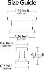 Alzassbg 5 Pack Brushed Satin Nickel Cabinet Knobs, 1.46 Inch(37mm) Rectangle Kitchen Hardware Knobs for Cabinets and Drawers AL6061SN