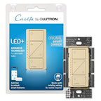 Lutron Caseta Original Smart Dimmer Switch (Lutron Smart Hub Required), for LED Lights, 150 Watt, Single-Pole/3-Way, No Neutral Required, PD-6WCL-IV, Ivory