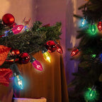 C7 Christmas Replacement Bulbs, 25 Pack Clear Multicolor Light Bulbs for E12 Candelabra Base Outdoor/Indoor String Lights, 5 Watt