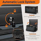 IRONMAX Portable Tool Box, 6 Drawers 24’’ Lockable Tool Storage Organizer Toolbox with Ball-Bearing Slides & Liner, Metal Tool Chest for Warehouse, Garage, Workshop, Household