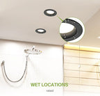 ASD 4 Inch Retrofit LED Recessed Lighting | Metal Trim Black 10W 849LM 120V 2700K-5000K Adjustable Ceiling Downlights | Triac Dimmable Wet Rated Room Can Lights, ETL Energy Star, 12 Pack