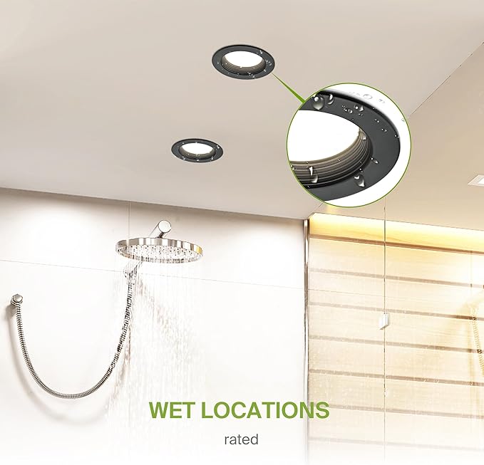 ASD 4 Inch Retrofit LED Recessed Lighting | Metal Trim Black 10W 849LM 120V 2700K-5000K Adjustable Ceiling Downlights | Triac Dimmable Wet Rated Room Can Lights, ETL Energy Star