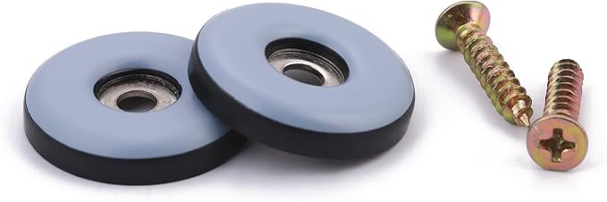 3/4'' Screw on Furniture Glides Sliders-Furnigear PTFE (Teflon) Chair Leg Movers Sliders for Carpet and Hardwood Surface - Move Your Furniture Easy & Safely - Best Floor Protector (40pack)