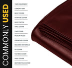 PROTARP Extra Heavy Duty 16 Mil Tarp Cover, Waterproof, UV Resistant, Rip and Tear Proof, Poly Tarpaulin with Reinforced Edges for Roof, Camping, Patio, Pool, Boat. (Maroon/Black 50′ X 50′)