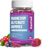 Magnesium Glycinate Gummies 400mg with L-Threonate 200mg - Sugar-Free Magnesium Potassium Supplement with Vitamin D, B6, CoQ10 for Muscle - 60 Mixed Berry Flavored Gummies