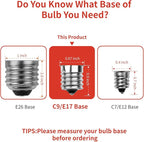 Meconard C9 Led Replacement Christmas Light Bulbs, C9 Shatterproof Led Bulbs for Christmas Indoor Outdoor String Lights, E17 Intermediate Base, Commercial Grade Holiday Bulbs, Red, 25Pack