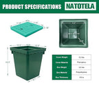 2 Sets 12.5x12.5x14.3in Underground Splice Boxes W/Solid Inspection Cover Deep Enclosure Precast PE Pull Distribution Pit Access Electrical Junction Boxes Drillable Tapered Wiring Cable Box