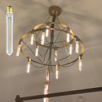 E26 Tubular LED Bulb 4W Equal 40 Watt Soft White 3000K Dimmable E26 Edison AC120V 400lm Tube T9 T10 LED Light Bulb for Rustic Pendant,Chandeliers,Wall sconces,6Pack