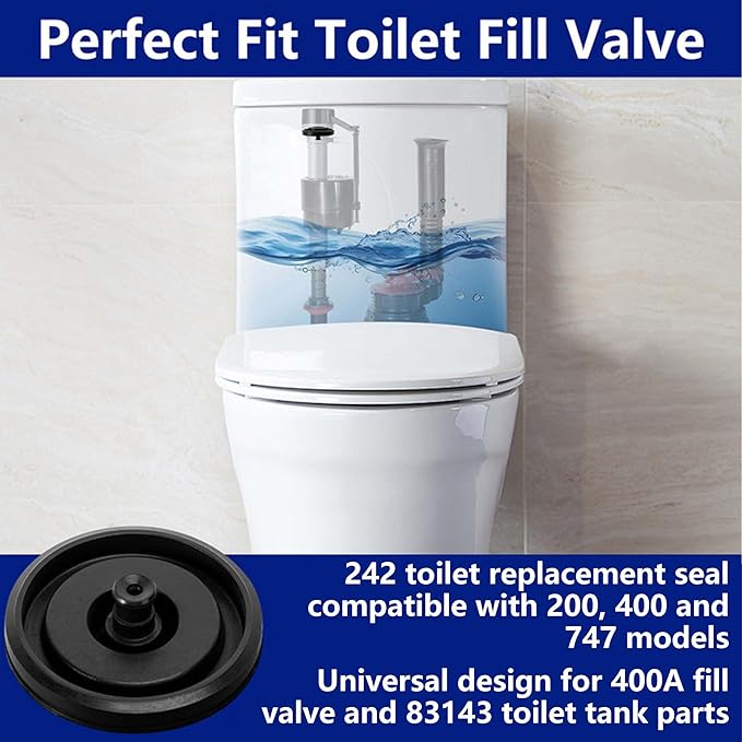 15 Pcs Toilet Fill Valve Seal-83143 Toilet Fill Valves Seal Replacement Compatible with 200,400 and 747 Models-242 Toilet Tank Fill Valve Rubber Seal for 400A Fill Valves