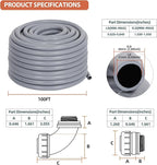 Liquid-Tight Conduit 100 ft and 10 Pieces of Connector Kit, Electrical Conduit 3/4 100ft w/UL Certification, Flexible Conduit with 5 Straight and 5 90-Degree Conduit Connector Fittings