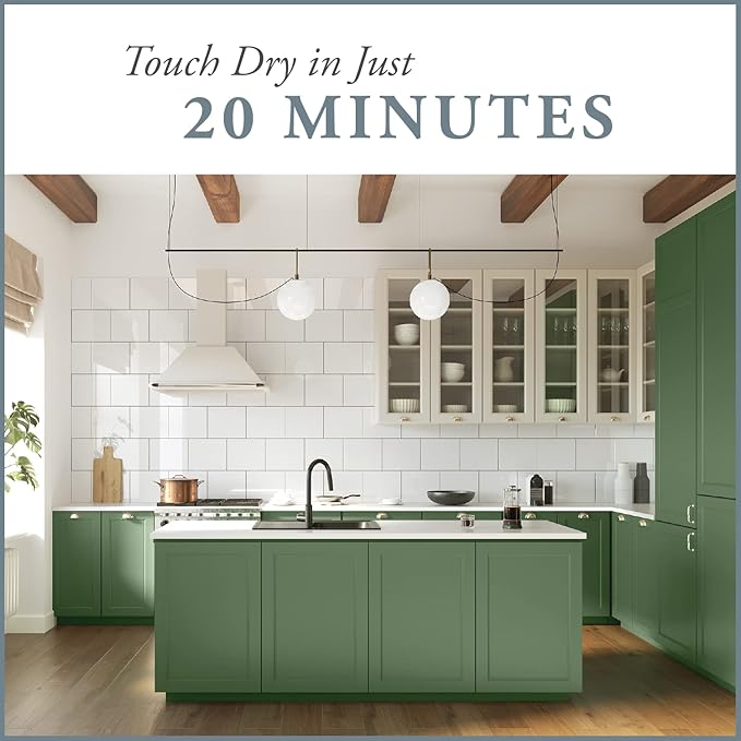 AMY HOWARD AT HOME Chalk-Based One Step Paint for Furniture, Cabinetry, Decor, Finish, and More | No Stripping, Sanding, or Priming | Dark Base | 32 Ounce | English Boxwood