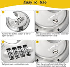 HOX Combination Lock, 4 Digit Disc Padlock with 3/8 Inch Hardened Steel Shackle, 2-3/4 Inch Wide Body, Keyless Heavy Duty Combo Lock for Hasp Latch, Sheds, Fences, Storage Locker (8 Pack)