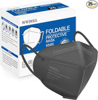 WWDOLL KN95 Face Mask 25 Pack, 5-Layers Breathable KN95 Masks, Gray