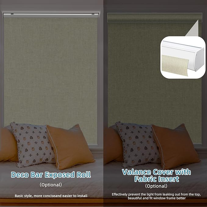 SmartWings Motorized Smart Blinds with Remote, Custom Automatic 100% Blackout Roller Shade Compatible with Alexa/Homekit/Google, Electric Smart Blinds for Indoor Windows, Bouvardia Cream