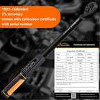 Digital Torque Wrench 1/2 Drive, 2.2-147.5 Ft.lb, 1/2 Digital Torque Wrench ±1% Accuracy with Vibration, Buzzer and LED Alert, Suitable for Car, Motorcycle and Bicycle