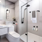 Matte Black 5 Pieces Bathroom Hardware Accessories Set Towel Bar Set Towel Holder Racks Set for Bathroom,SUS304 Stainless Steel,Wall Mounted 16-Inch Towel Bar