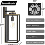 Large Size Outdoor Wall Light Fixtures, Exterior Lighting Fixtures Porch Sconces Wall Mounted, Waterproof Bronze Outdoor Wall Lanterns Lamps, Outside Lights for House Patio Front Door Entryway, 2-Pack