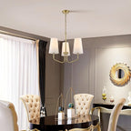 Modern Gold 3-Light Chandelier with Fabric Shade Chandelier E26 Pendant Light for Living Room, Entryway, Living Room,Bedroom Adjustable