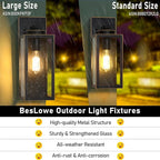Large Size Outdoor Wall Light Fixtures, Exterior Lighting Fixtures Porch Sconces Wall Mounted, Waterproof Bronze Outdoor Wall Lanterns Lamps, Outside Lights for House Patio Front Door Entryway, 2-Pack